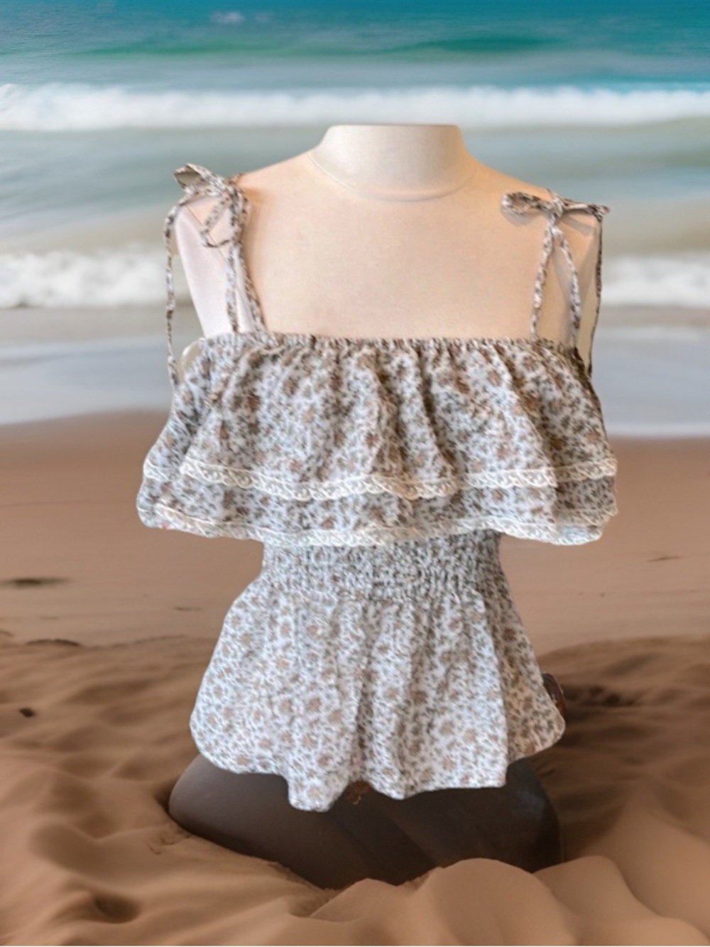 Ruffle Lace Tank Spaghetti Strap - Picture 4 of 13